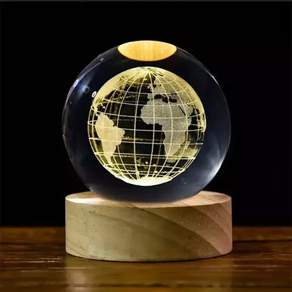 Esfera led con base de madera